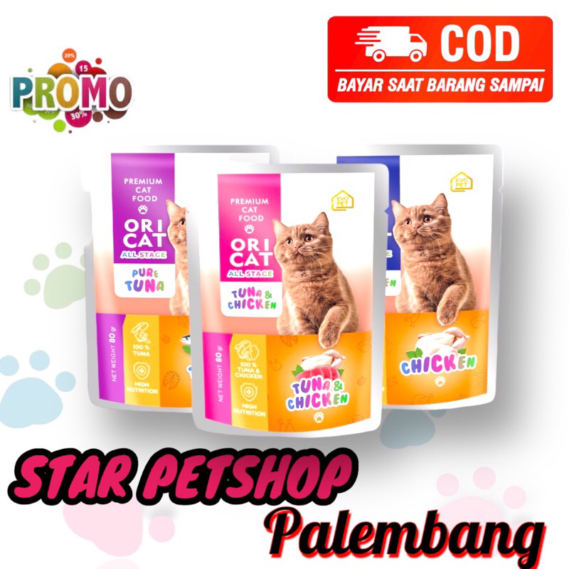 Makanan kucing Basah ORI CAT POUCH 80g