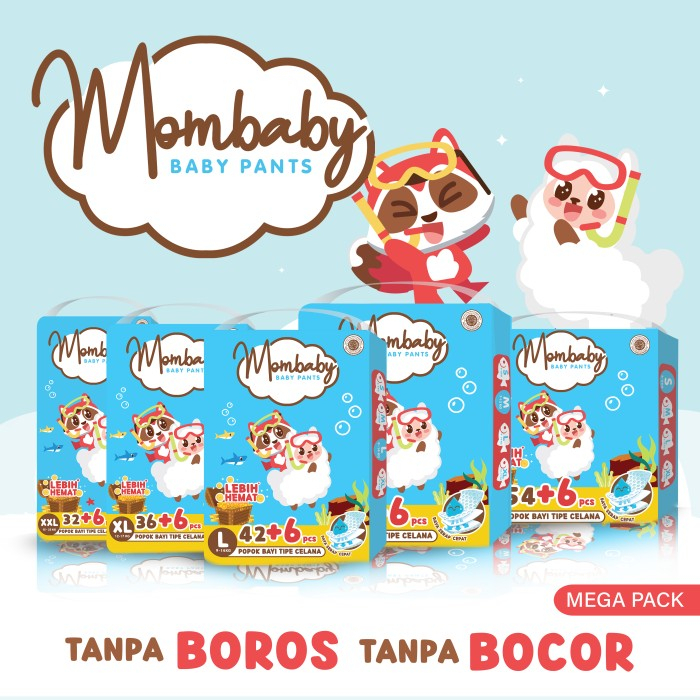 Mombaby M50+6 / L42+6 / XL36+6 / XXL32+6 KEMASAN MEGA PACK MUSANG BERENANG