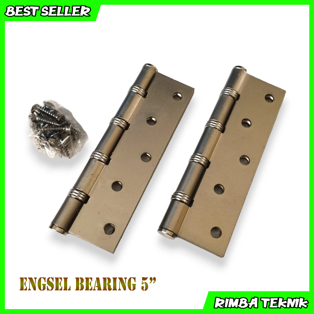 Engsel Bearing Pintu Jendela 5 inch Free Sekrup / mur Satin Nickle WILMER WEB-5SN