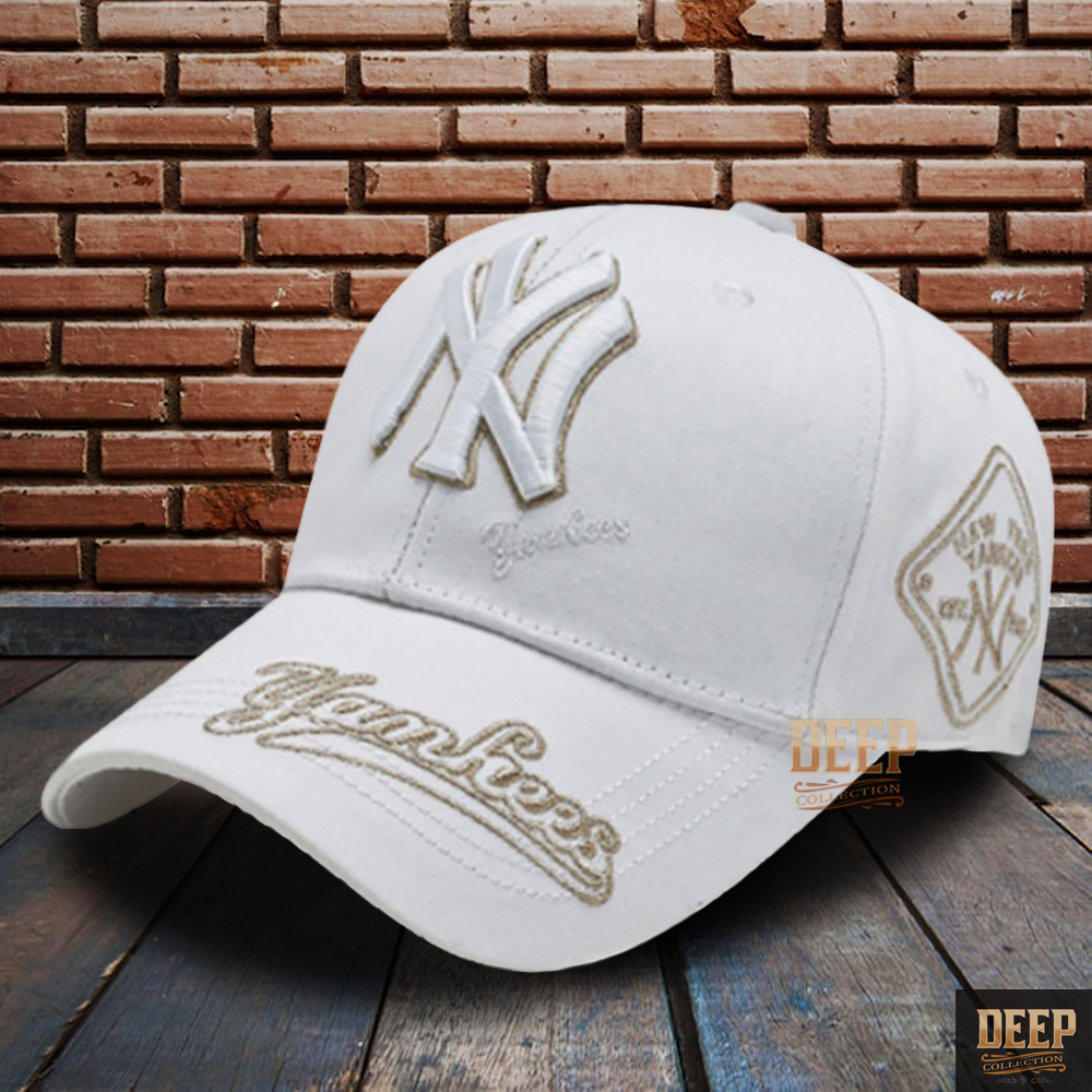 Topi Baseball Pria / Wanita NY Kekinian | Topi Putih Yankees Keren | Topi Korea Cowok / Cewek Dewasa