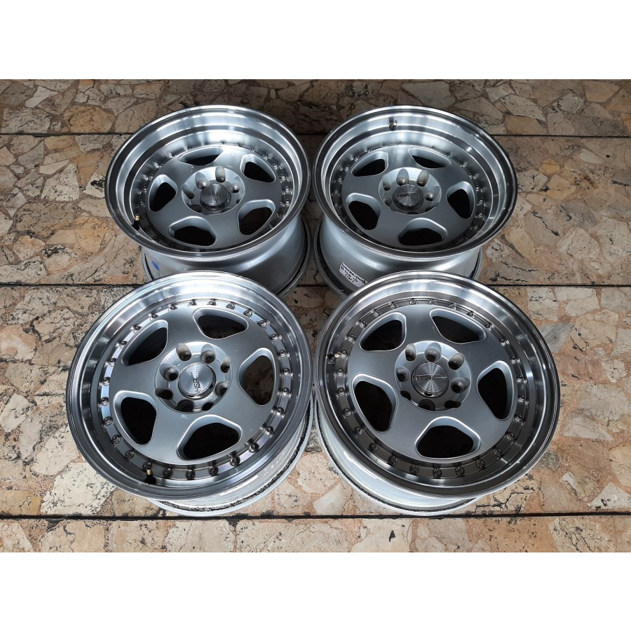 Velg Mobil Bekas Ring 15 BURN HSR R15 Lebar 7-8 Lubang 4 ET 35-25
