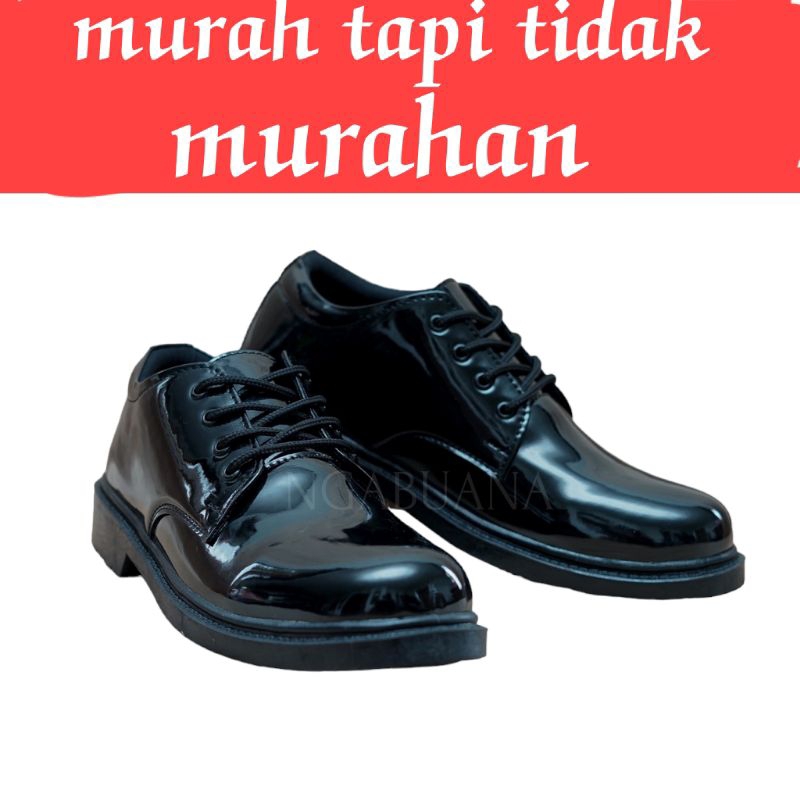 sepatu pdh tni polri kulit mengkilap dan doff co1