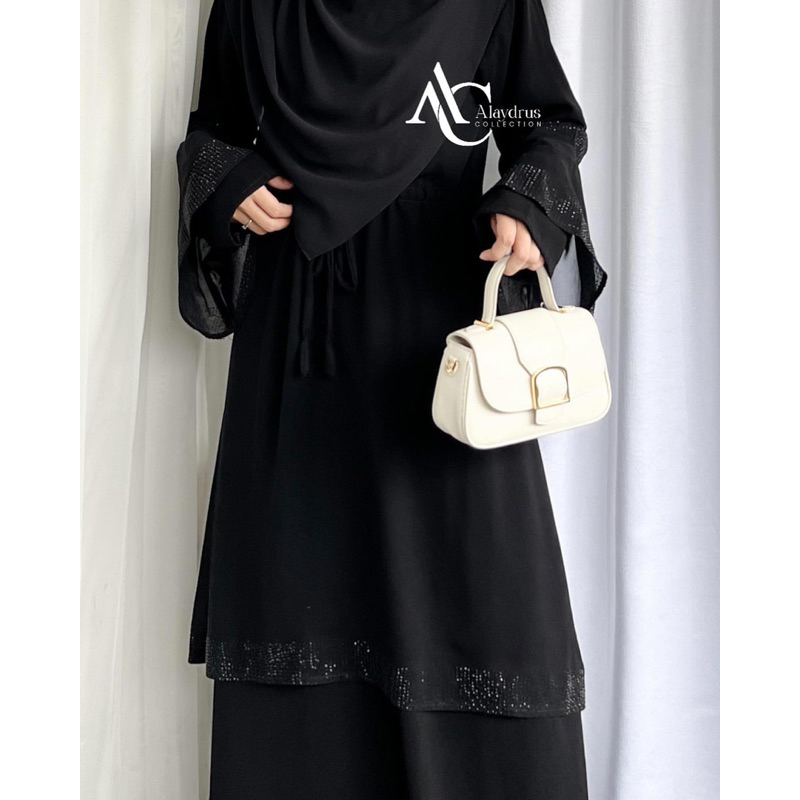 Abaya Gamis Hitam Dress Arab Saudi Bahan Jetblack 658