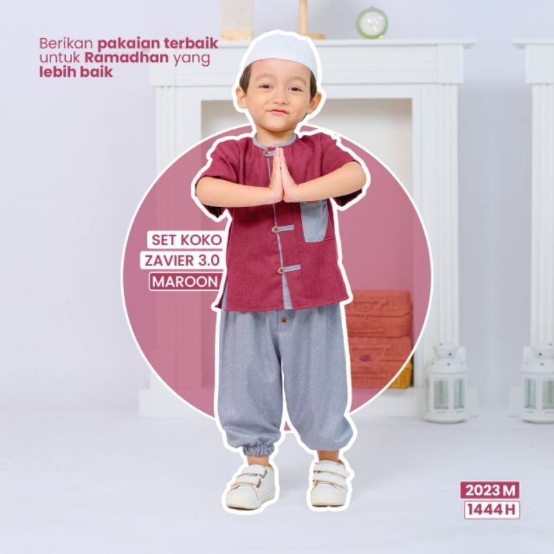 SETELAN BAJU KOKO ANAK BAYI BALITA ZAVIER BY CUTEKIDS