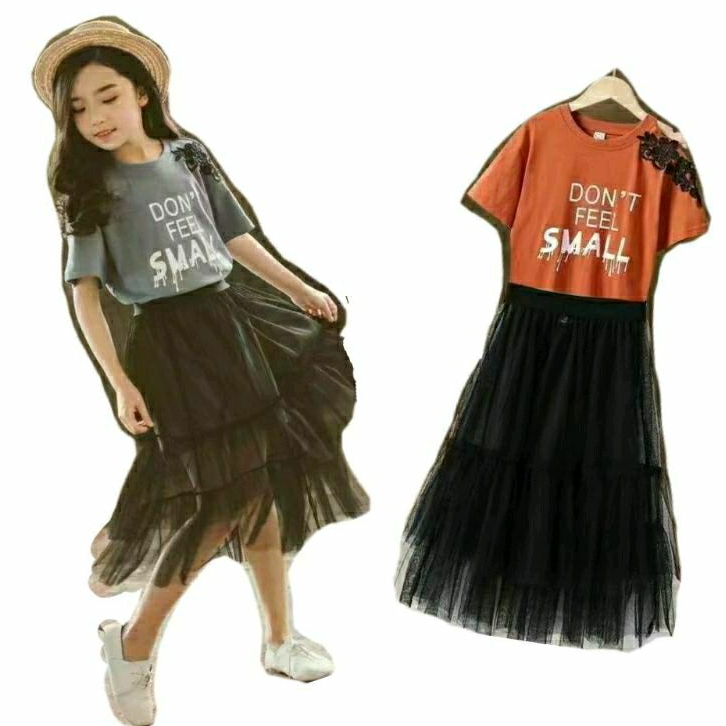 SET TUNIK ROK TUTU SMALL teracota abu JUNIOR korean style dress rok