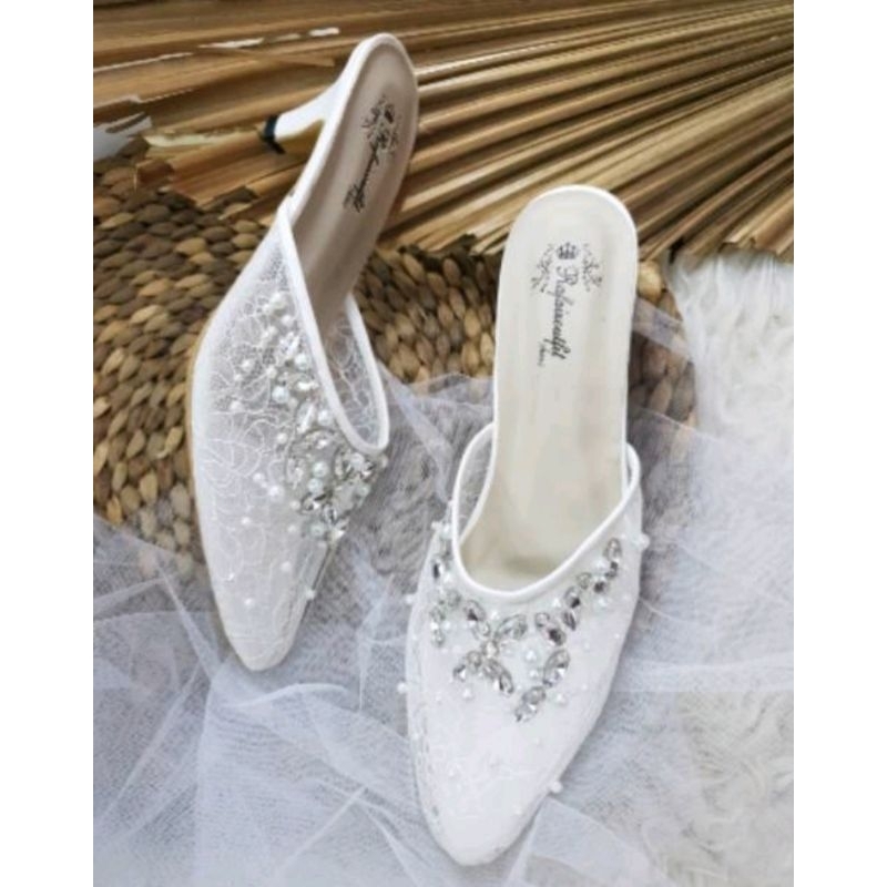 Sepatu wedding diamond cantik putih 5cm