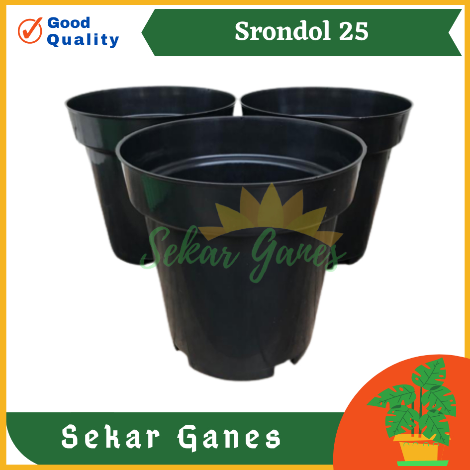 Pot Tinggi Srondol 25 Hitam - Pot Tinggi Usa Eiffel Effiel 18 20 25 Pot Tinggi 15 18 20 30 35 40 50 Cm pot bunga plastik pot tanaman Pot Bibit Besar Mini Kecil Pot Srondol 15