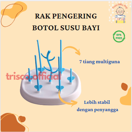 Rak Pengering Botol Susu Gelas Tirisan Gelas Portabel Mudah Dirakit BPA Free