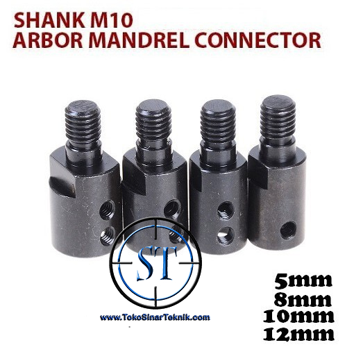 Shank M10 Arbor Mandrel Connector Drill Konektor Grinder Adapter Cutting Tools Blade Ukuran 5mm 8mm 10mm 12mm