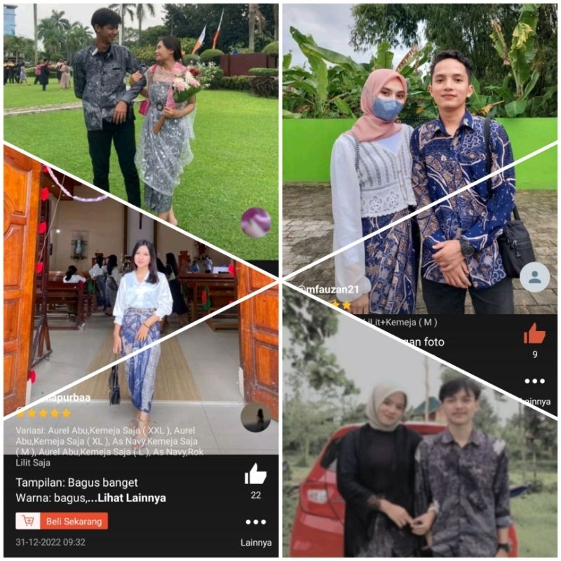 Baju Kemeja Batik Couple Rok Lilit Batik Kondangan / baju couple pasangan / baju batik couple