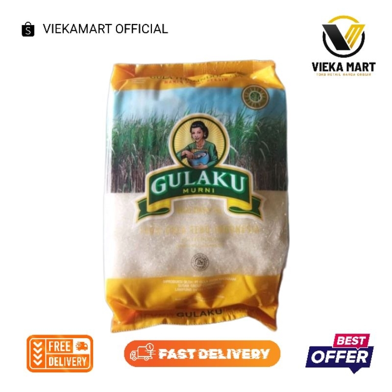 

GULAKU gula tebu alami premium 1kg gulaku kemasan kuning