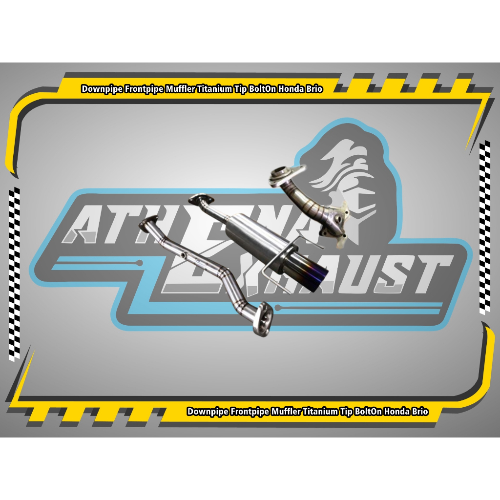 PAKET DOWNPIPE FRONTPIPE MUFFLER TITANIUM TIP BOLT ON HONDA BRIO