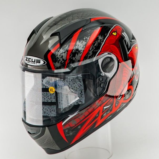 Zeus ZS811C AL48 BLACK/RED FLAT VISOR