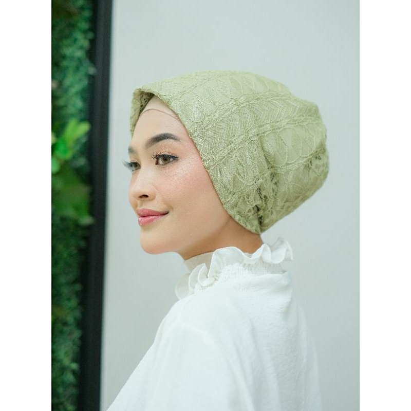 Turban instan hijau sage/hijab instan/jilbab instan