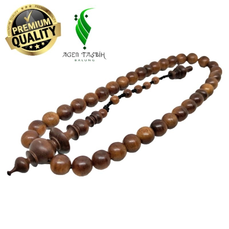 Tasbih 33 butir kayu Setigi Wulung size 9mm Original