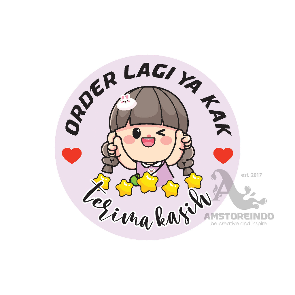 

60Pcs Thank You Sticker Stars Girl Order Lagi TY046