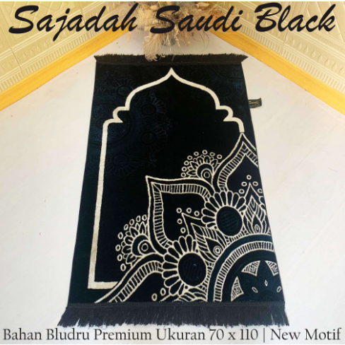 Sajadah Turki / Sajadah Hitam Model Bunga Bahan Tebal Murah