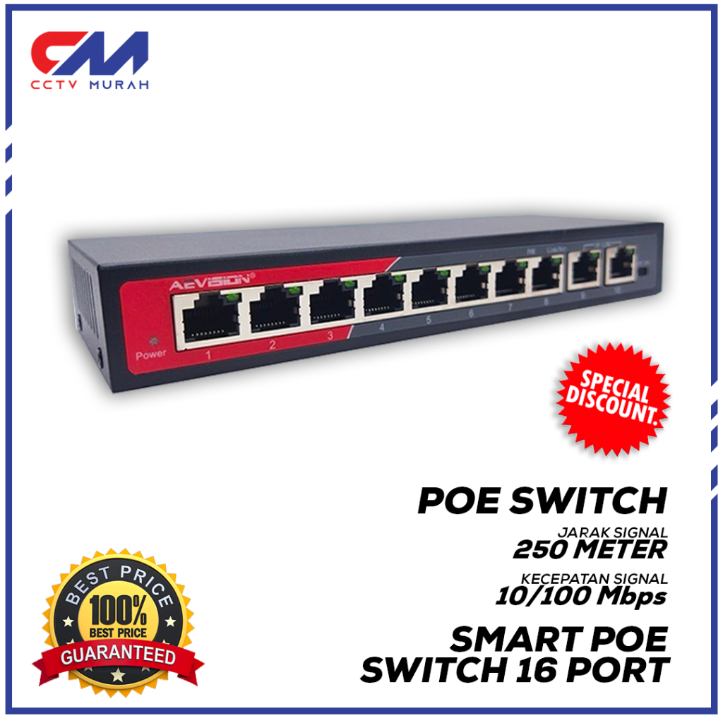 POE Switch  HUB POE 8+2 PORT || POE SWITCH 8 PORT untuk Camera CCTV IP