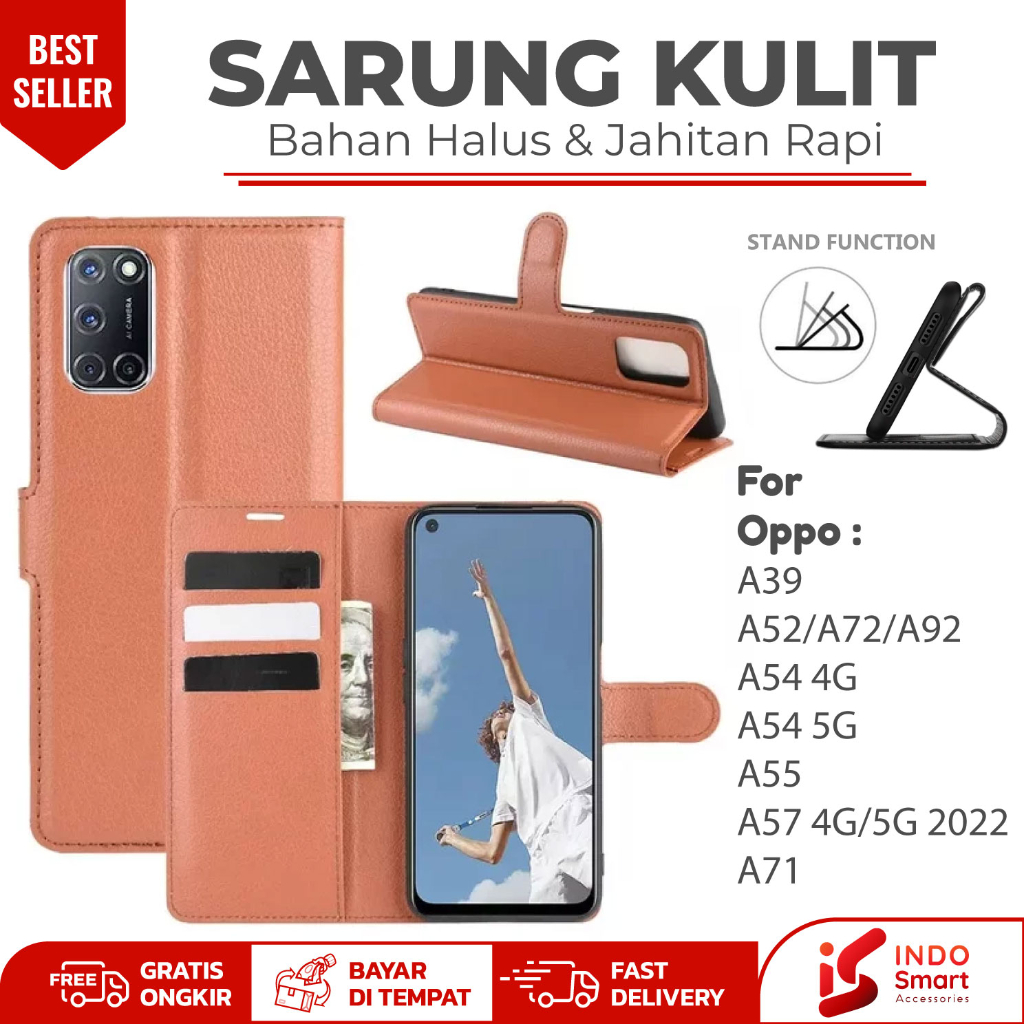 Oppo A39 A52 A72 A92 A54 4G A57 4G / Case Oppo A54 5G A55 A57 5G 2020 A71 / Leather Wallet Case Domp