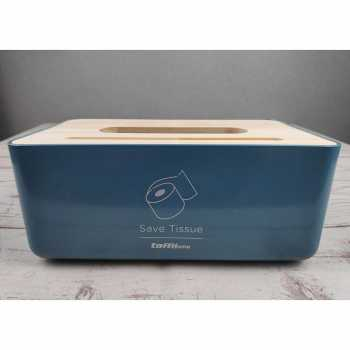 Kotak Tisu Kayu | Desain Modern Solid Wooden Dengan Bahan Berkualitas 23 x 13 x 10 cm - Blue