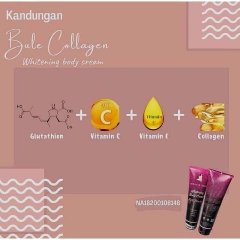 [BULE COLLAGEN] WHITENING BODY CREAM &amp; NIGHT BLEACHING DOSIS TINGGI BPOM