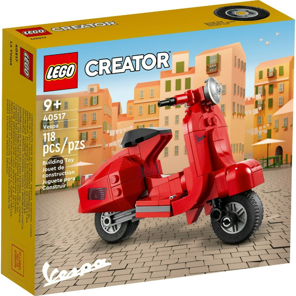 LEGO Creator - 40517 Vespa Set Expert Building Toy Model Mini Scooter Italy Motorcycle Bike Motor Ci