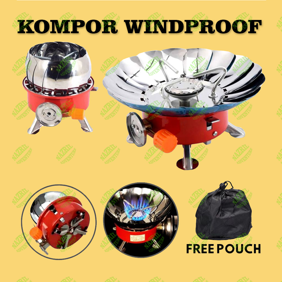 Kompor Bunga Windproof Camping Gunung Portable Gas Stove Alat Masak Outdoor