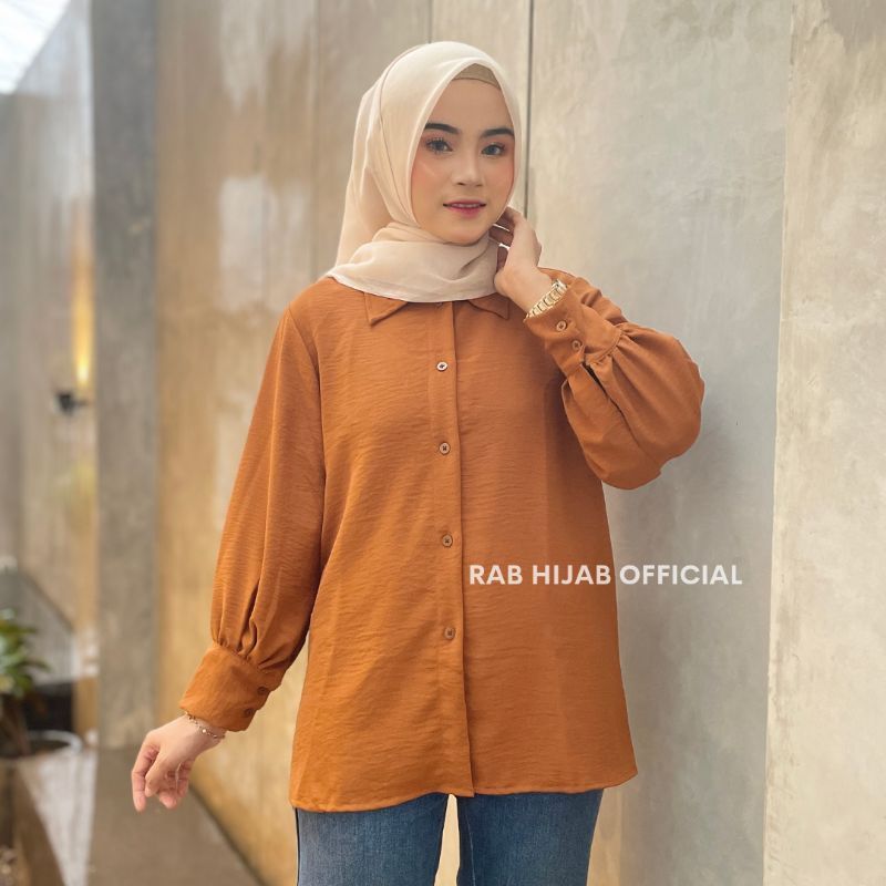 Kintan Blouse Atasan Kemeja Basic Polos Wanita Crinkle Airflow Premium