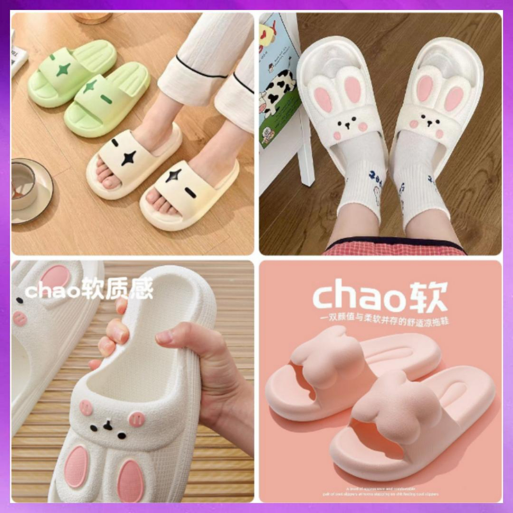 Selop Sandal Cewek Slip On PVC Cute Rabbit Sendal Kelinci Rumah Nyaman Slipper Korea Soft Rubber Non Slip / Selop Wanita Sandal Jelly Slop Wanita Perempuan Gadis Impor Murah Kualitas