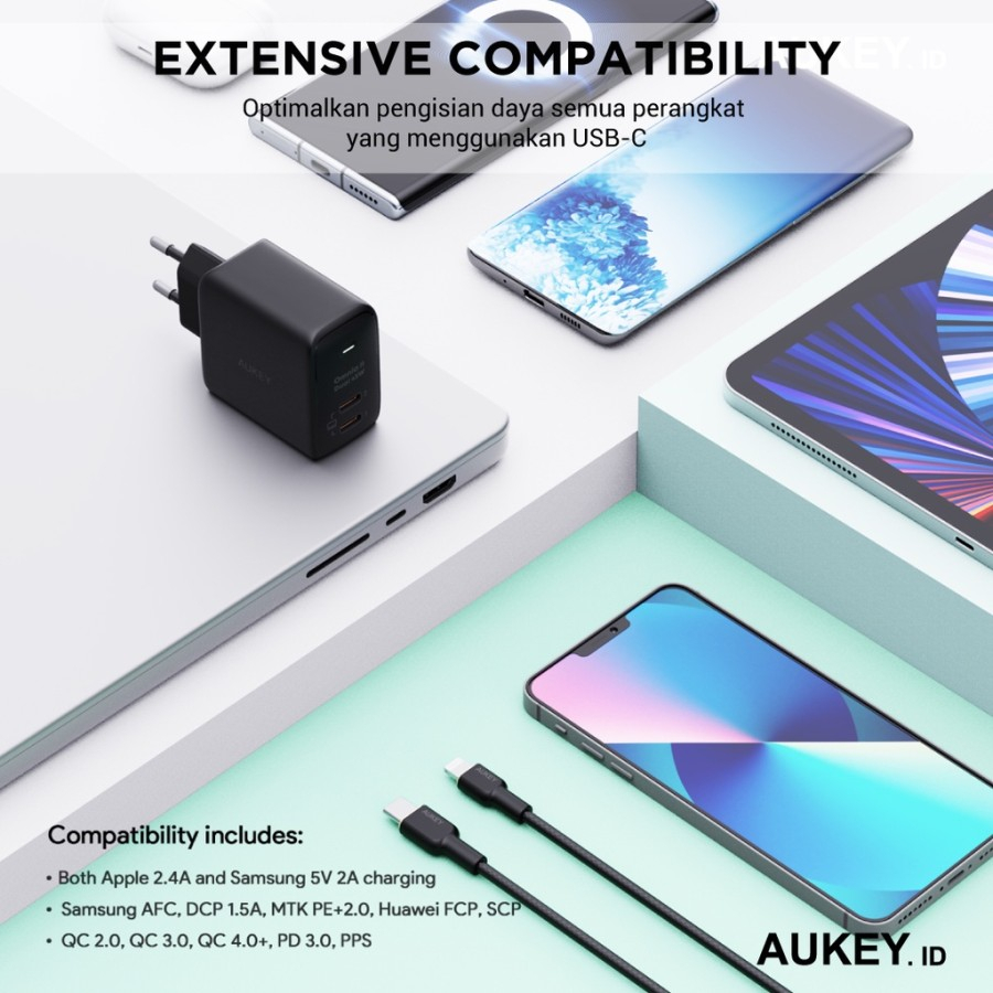 Aukey PA-B4T Omnia II Duo Series Charger USB-C PD 45W PPS