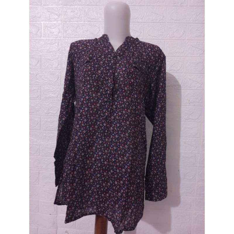 Tunik Bahan Katun Motif Bunga Kecil