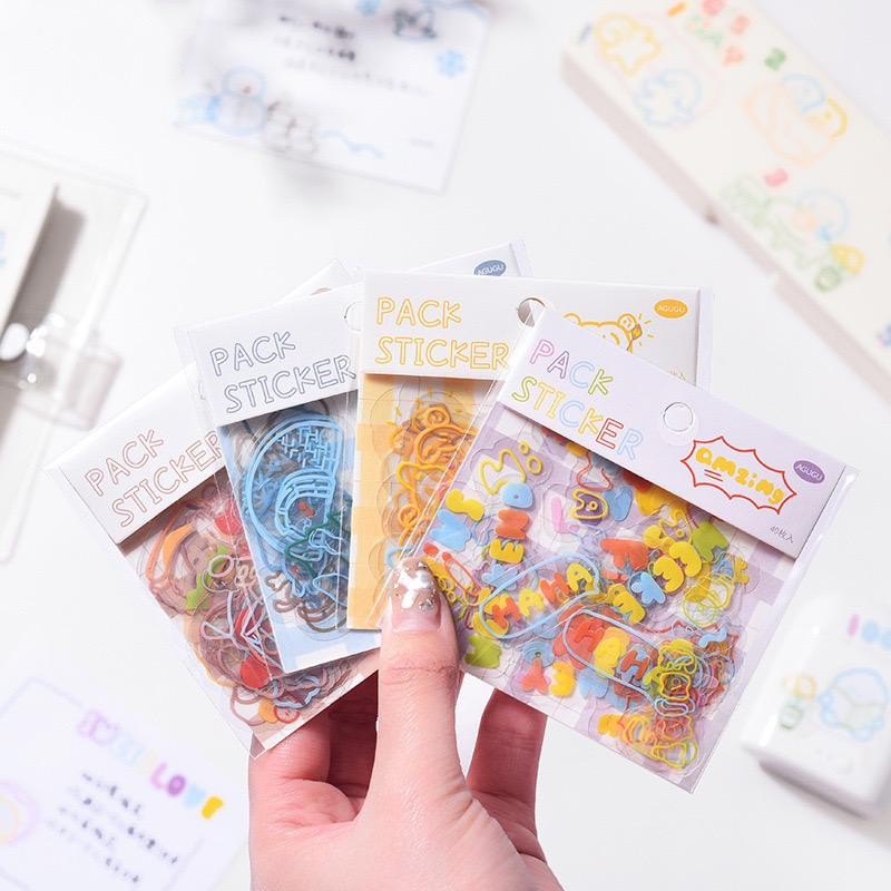 

Sticker Pack Aesthetic 40 Lembar Warna-Warni Dekorasi Diary Lucu Waterproof