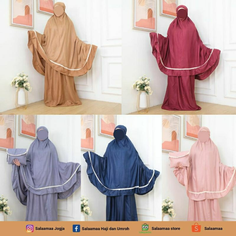 Mukena warna renda polos