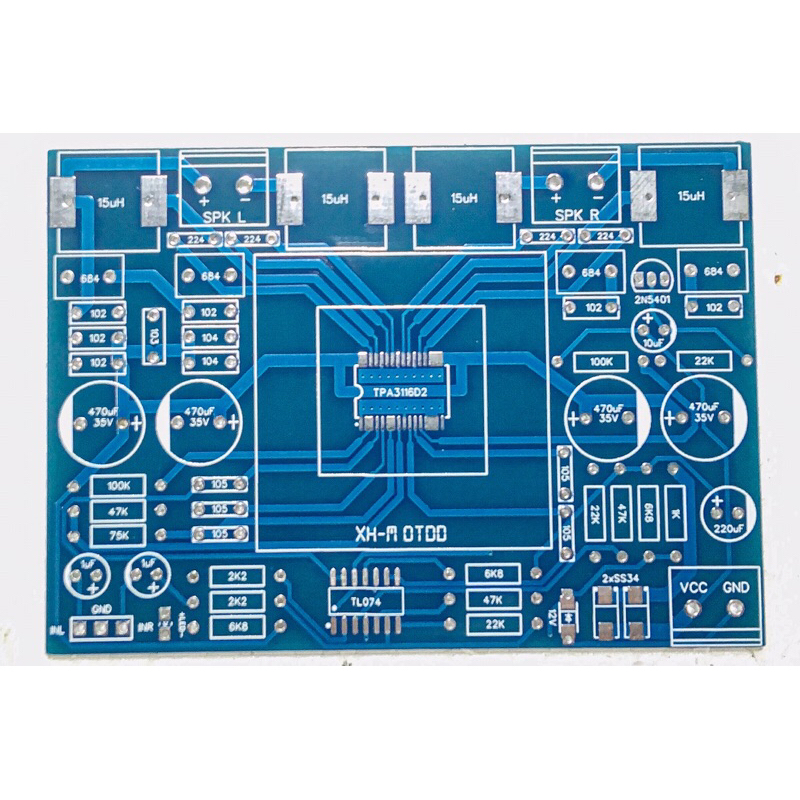 PCB Kit Power Amplifier Class D TPA3116D2 Stereo 2x120W IC 32 Pin Versi DIP