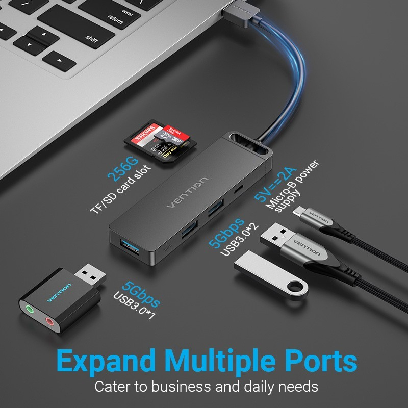 Vention USB Hub 3.0 with Power Supply Super Speed 5Gbps USB3.0