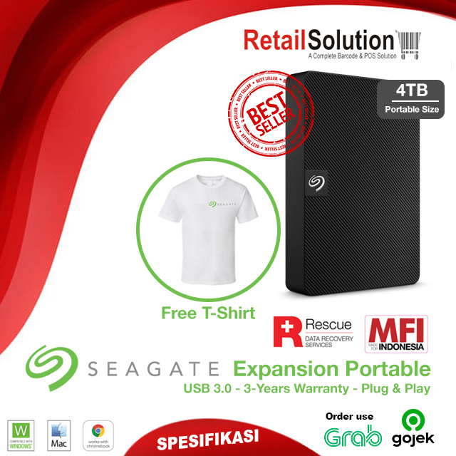HDD External 2.5&quot; USB 3.0 - Seagate Expansion New 4TB MFI