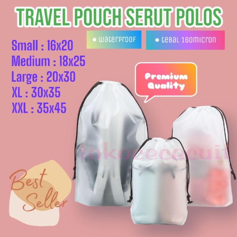 TRAVEL POUCH POLOS ORGANIZER / POUCH POLOS SERUT SERBAGUNA / KANTONG SERUT POLOS / TAS KOSMETIK ANTI AIR