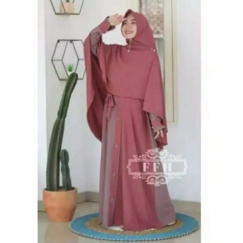 Gamis Syari Terbaru Baju Gamis Set Khimar Gamis Wanita Remaja Kekinian Gamis Muslim Terbaru 2023 Gam