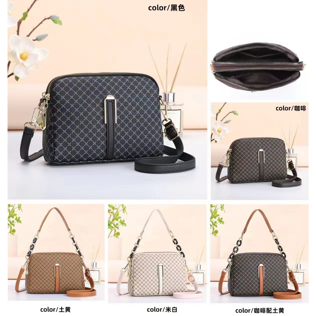 2pc muat sekg Sale BQ3560 ELJ4666 GT1985 Beige,Black,Brown,Coffee Tas Selempang Wanita Fashion Impor