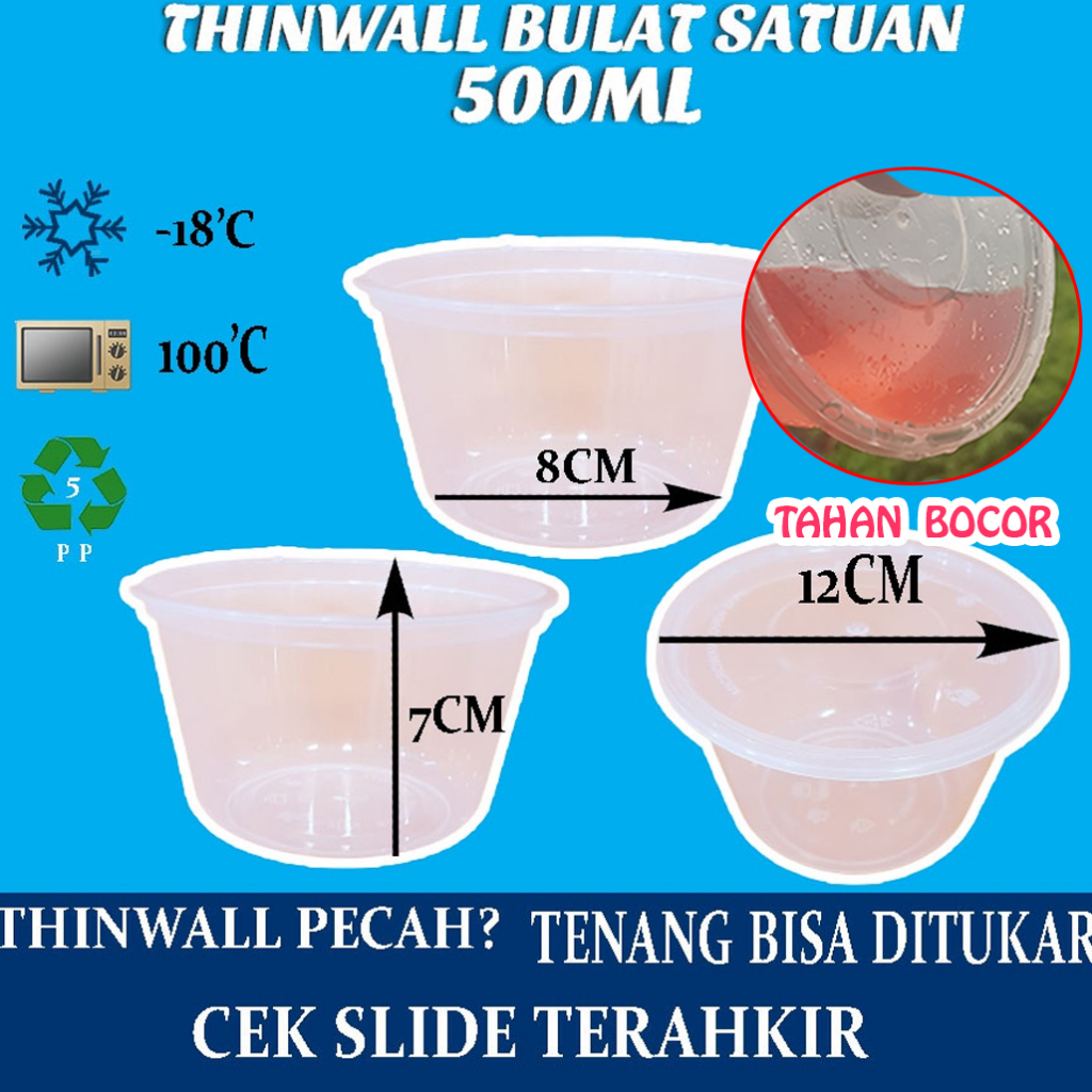 Thinwall 500ML BOWL/ Kotak  Makan Mangkok Mangkuk OTBS500