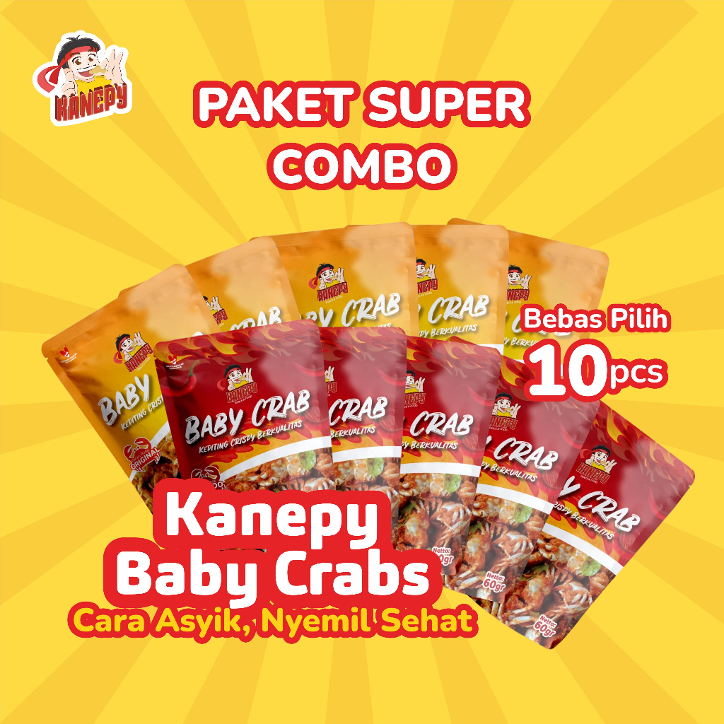 

( PAKET SUPER COMBO ) Kanepy Baby Crabs Crispy Berkualitas Original 60 gr