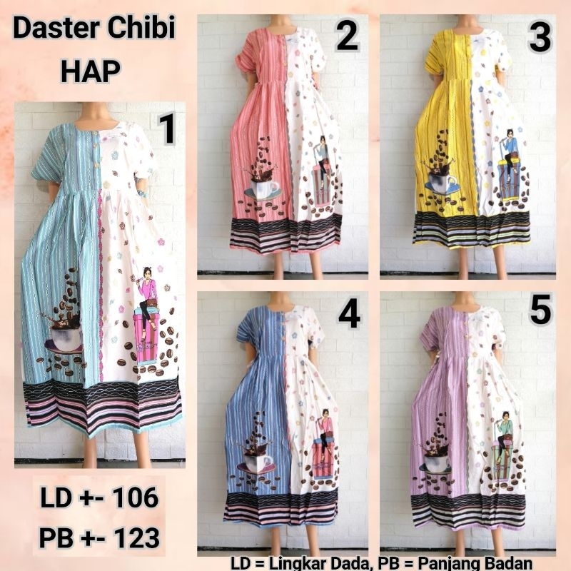 DASTER CHIBI LENGAN HAP  LD+-102 PB 123 BAHAN RAYON KEKINIAN  ADEM BUSUI FRIENDLY CFMX + 3JLB