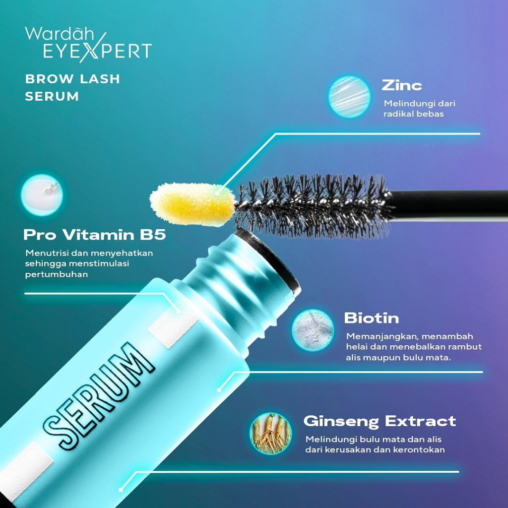 Wardah EyeXpert Brow Lash Serum 10ml - Serum Alis &amp; Bulu Mata