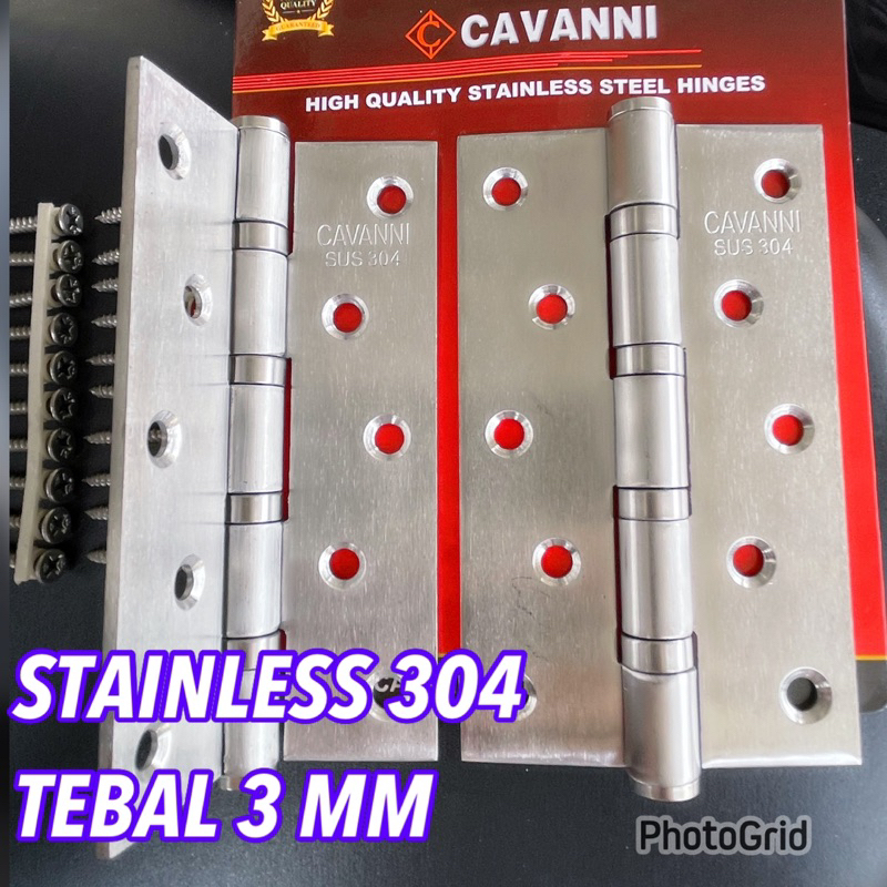 Engsel Promo engsel 5 inc dekson/ Engsel 5 Inch Cavani Stainless 304 Ball Bearing/ engsel 5 inc tebal cavani knok anti karat/ engsel pintu promo engsel pintu kunci engsel pintu panel tebal stanlis/ kodai engsel 5 inchi promo/ engsel kodai  stainlis 5 inc