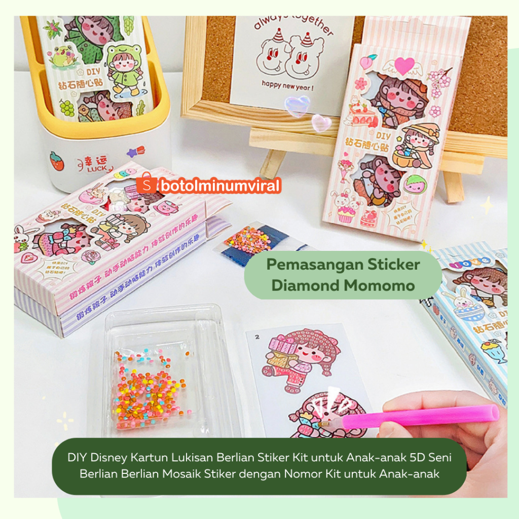 Sticker Momo DIY Diamond Painting Viral Bead Stiker Tempel Korea