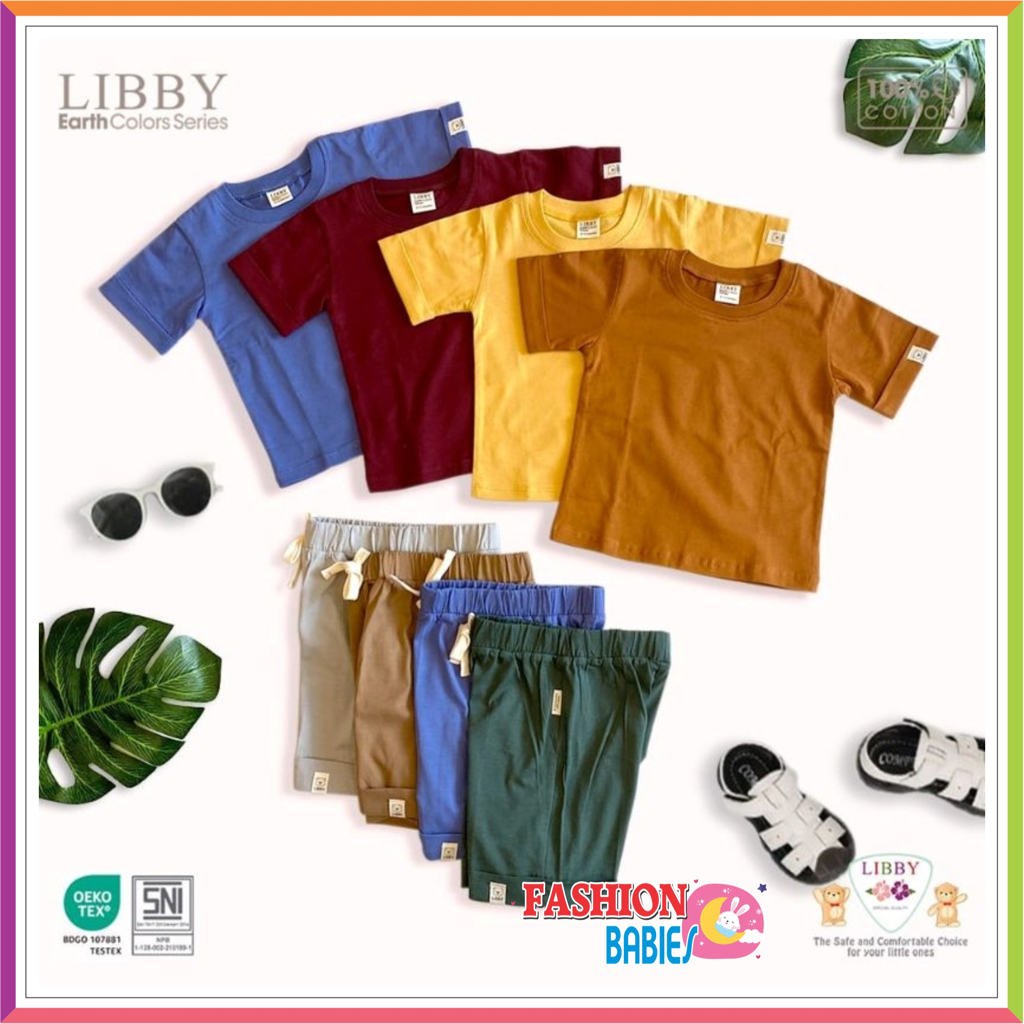 LIBBY BASIC TEE &amp; TOM SHORT COTTON EARTH COLOUR SERIES ❤ Fashionbabies ❤