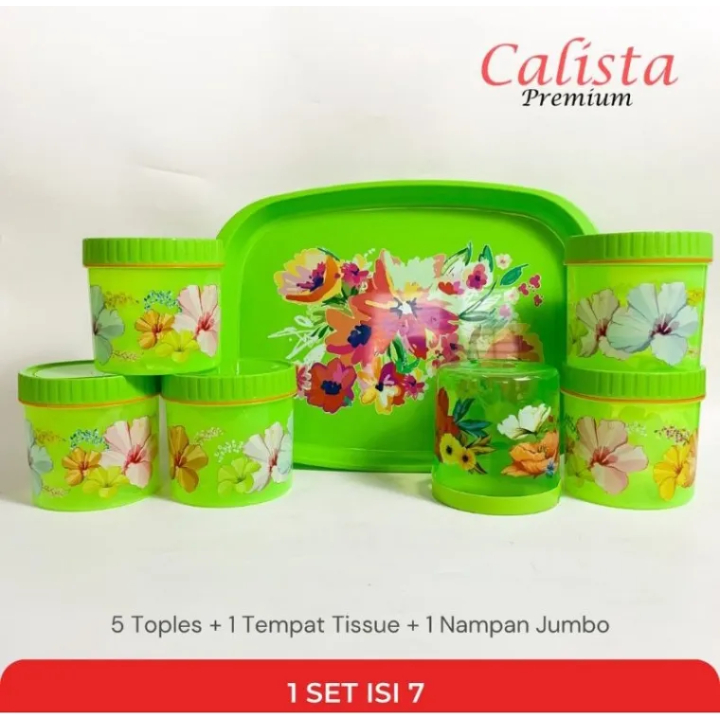 Toples Nampan Set Calista Tonam isi 7 Toples Saji cantik dengan  Nampan