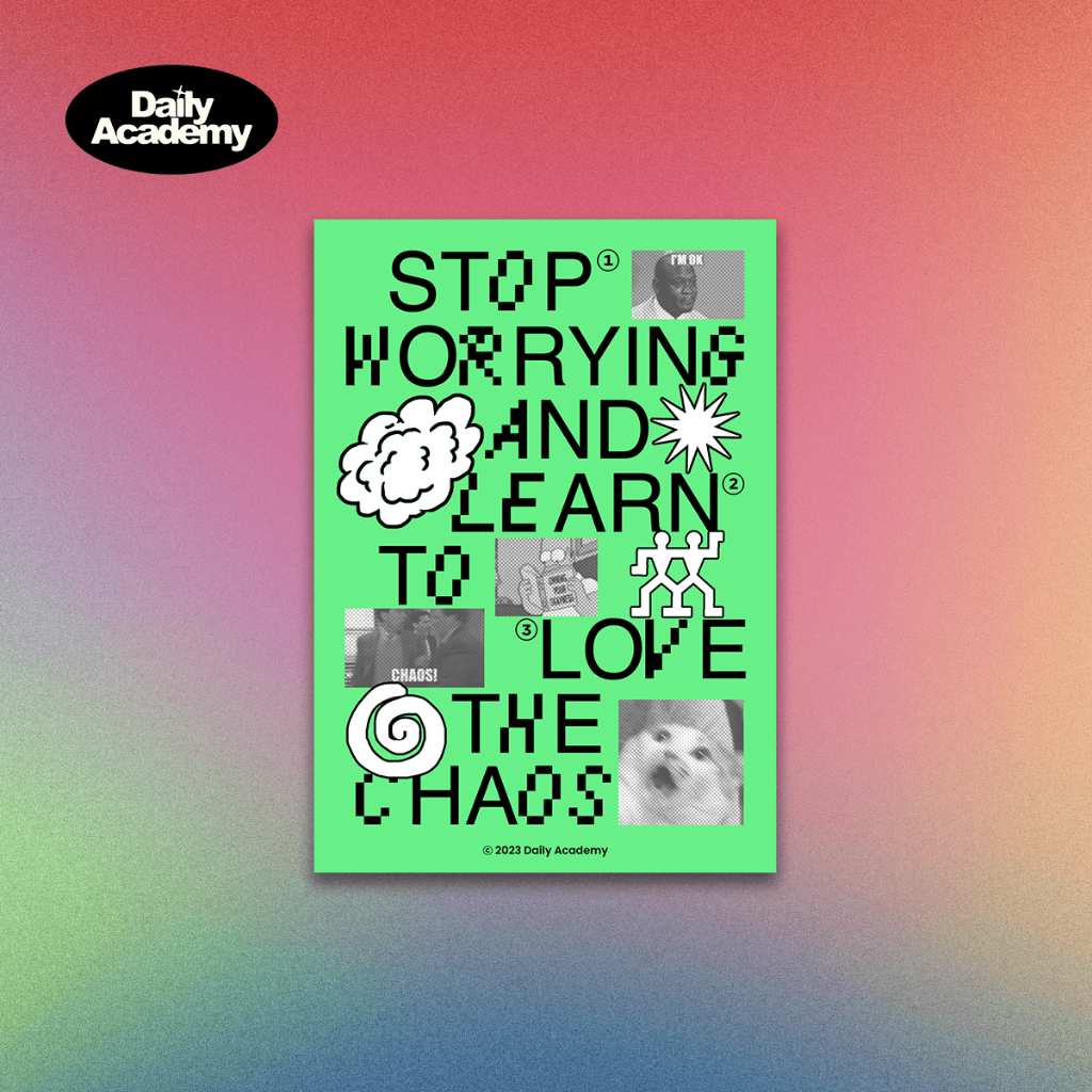 

Love The Chaos Postcard | Daily Academy