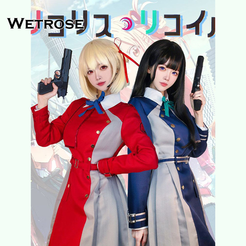 【Wetrose】 Ready stock Lycoris Recoil Chisato Nishikigi Inoue Takina Girl JK Cosplay Wig