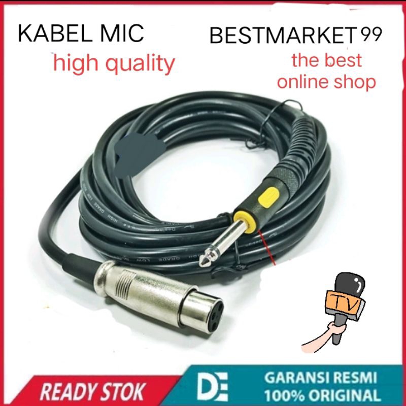 Kabel mic / kabel microphone jack besar akai 5 mtr   / 10 mtr Kwalitas Bagus